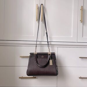 Coach Grace | Quilted Satchel Shoulder Bag | Dark Chocolate